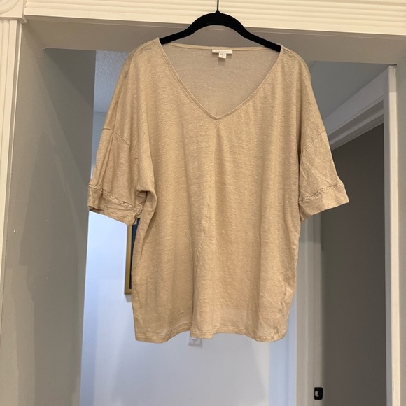 J. Jill Bundle of 2 Love Linen Slouchy V-Neck Oversized T-Shirts Sz L Beach Boho - Picture 9 of 14